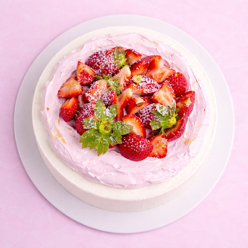 Vanilla Strawberry Cake