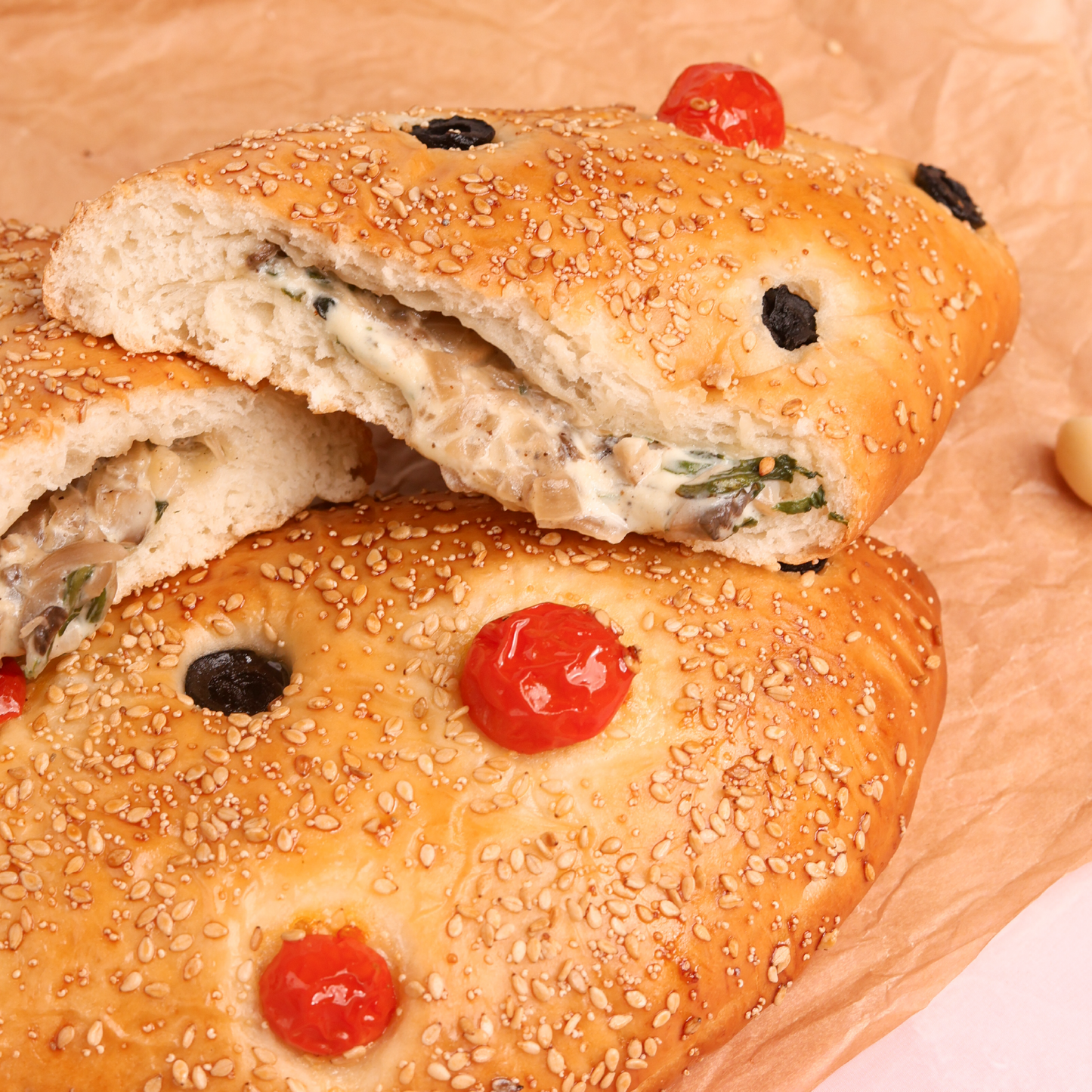 Mushroom, Spinach & Cheese Calzones