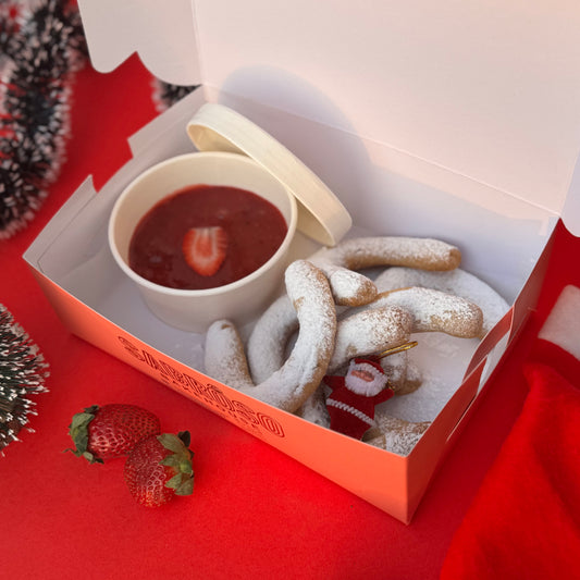 Christmas Kipferl Cookies (with strawberry sauce)