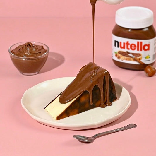 Burnt Basque Cheesecake (SLICE) with Nutella Sauce