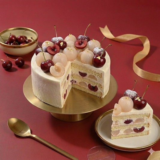 Cherry & Litchi Cake