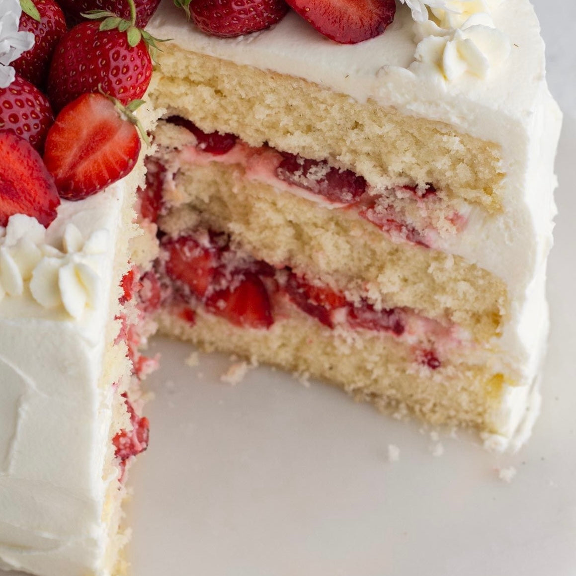 Vanilla Strawberry Cake