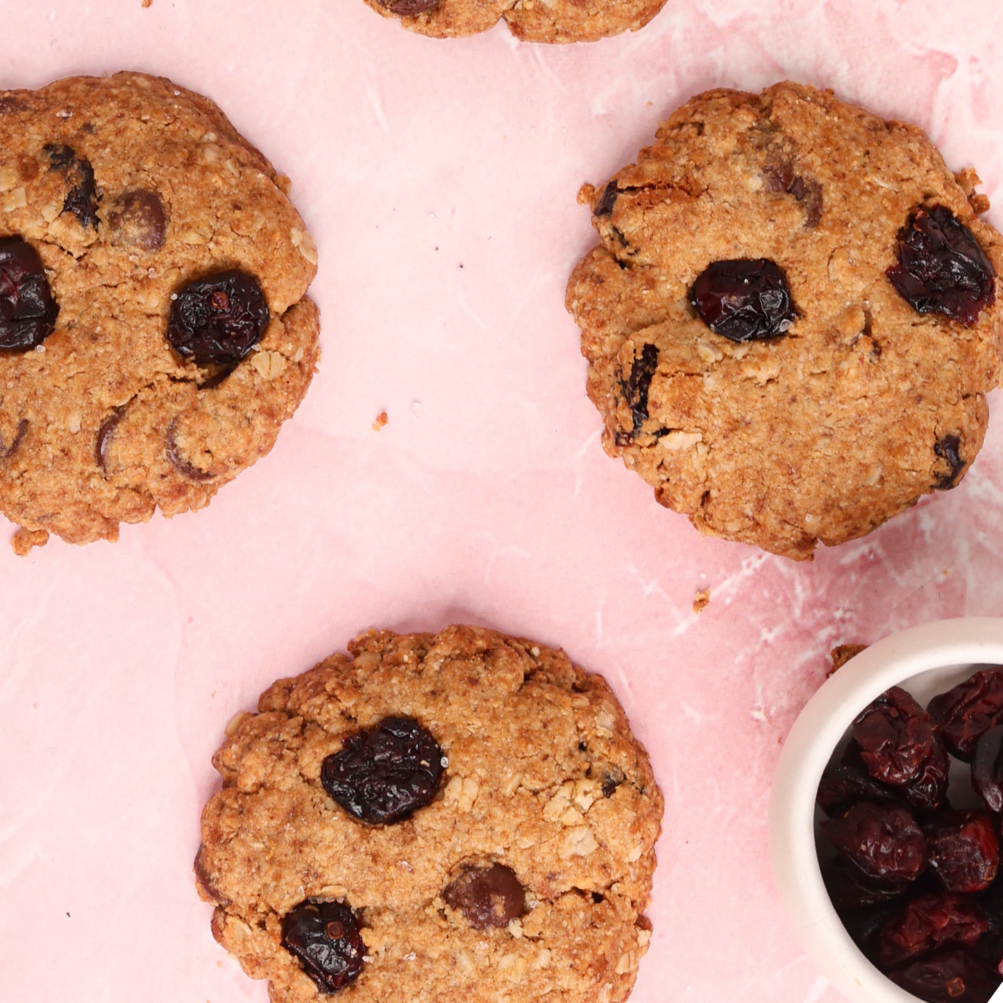 Almond, Oatmeal & Cranberry Cookies (Gluten-Free, Vegan)