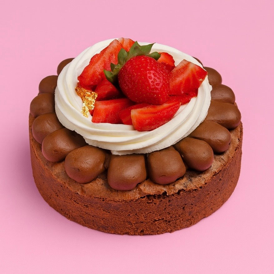 Strawberry Brownie Cake