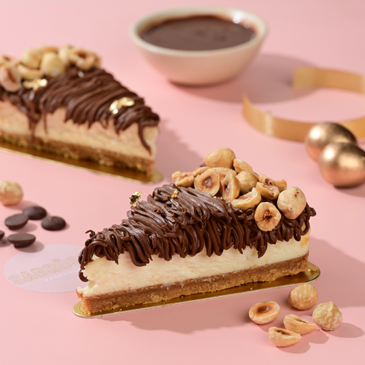 Dark Chocolate & Hazelnut Cheesecake Slice