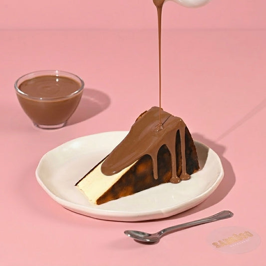 Burnt Basque Cheesecake (SLICE) with Milk Sauce