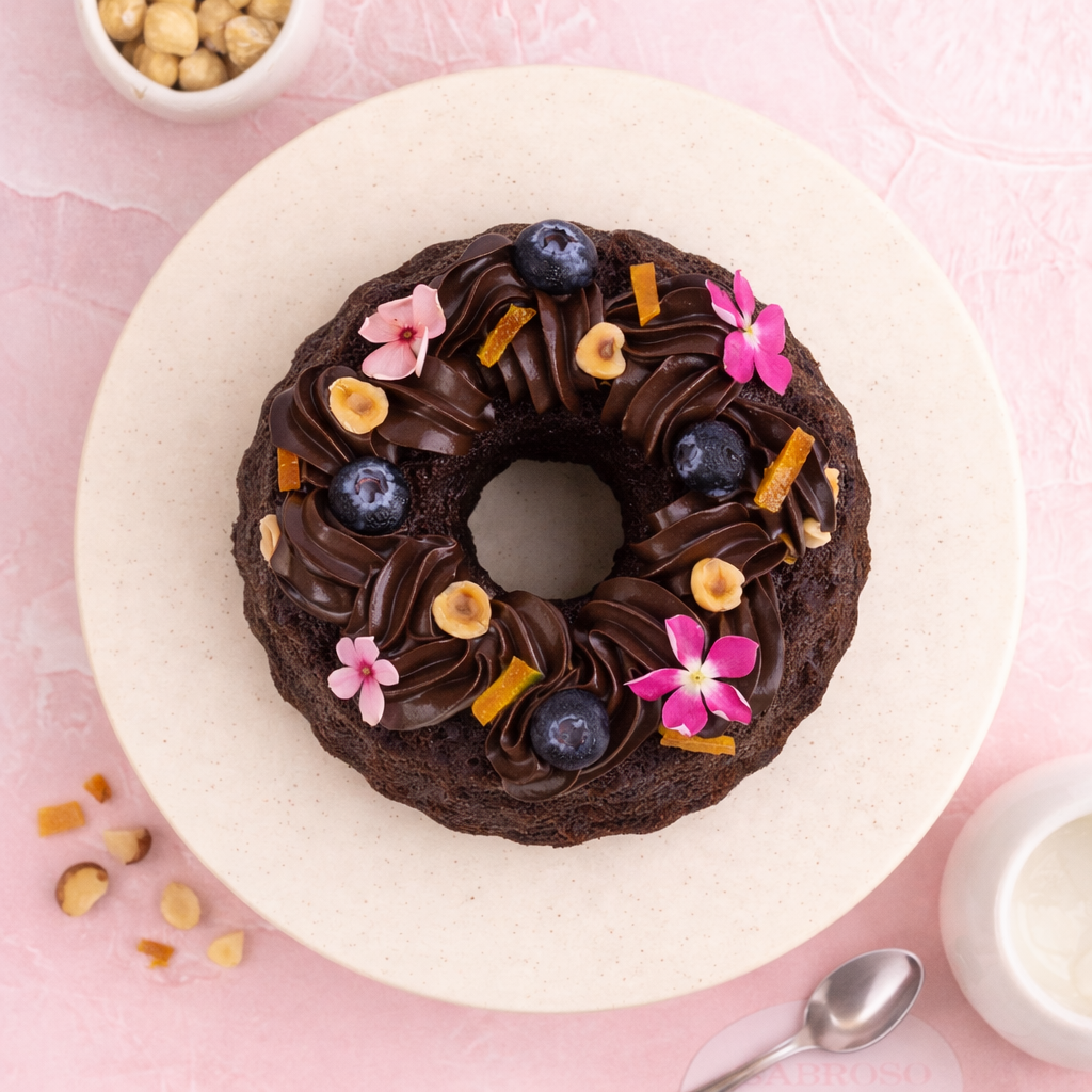 Orange Chocolate & Hazelnuts Cake (Gluten-Free,Vegan)