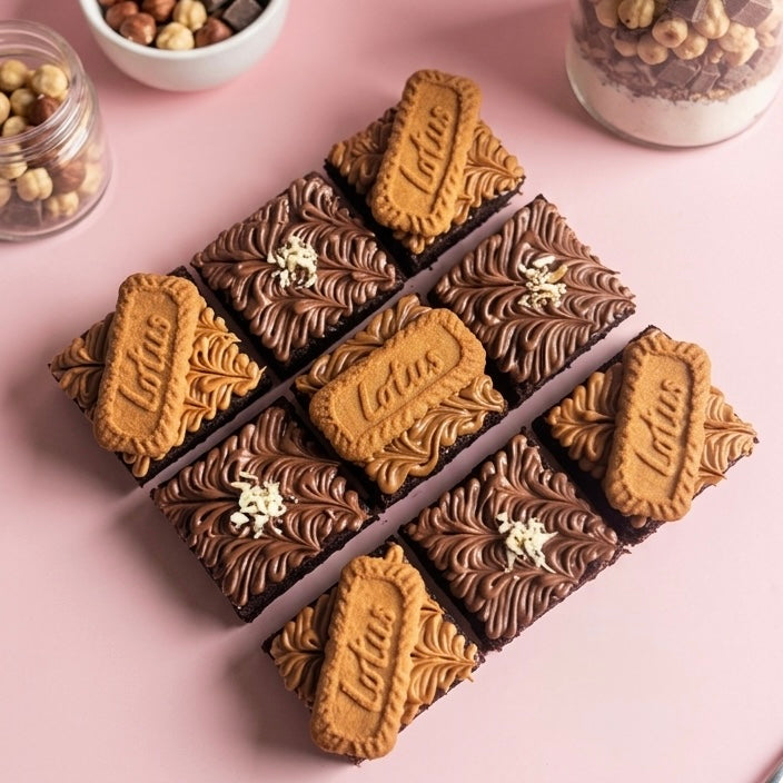 Nutella X Biscoff Brownies