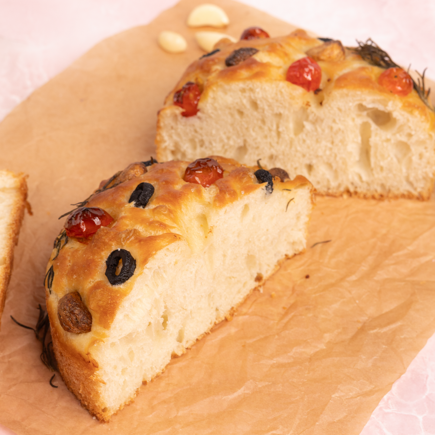 Garlic Rosemary Tomato Focaccia