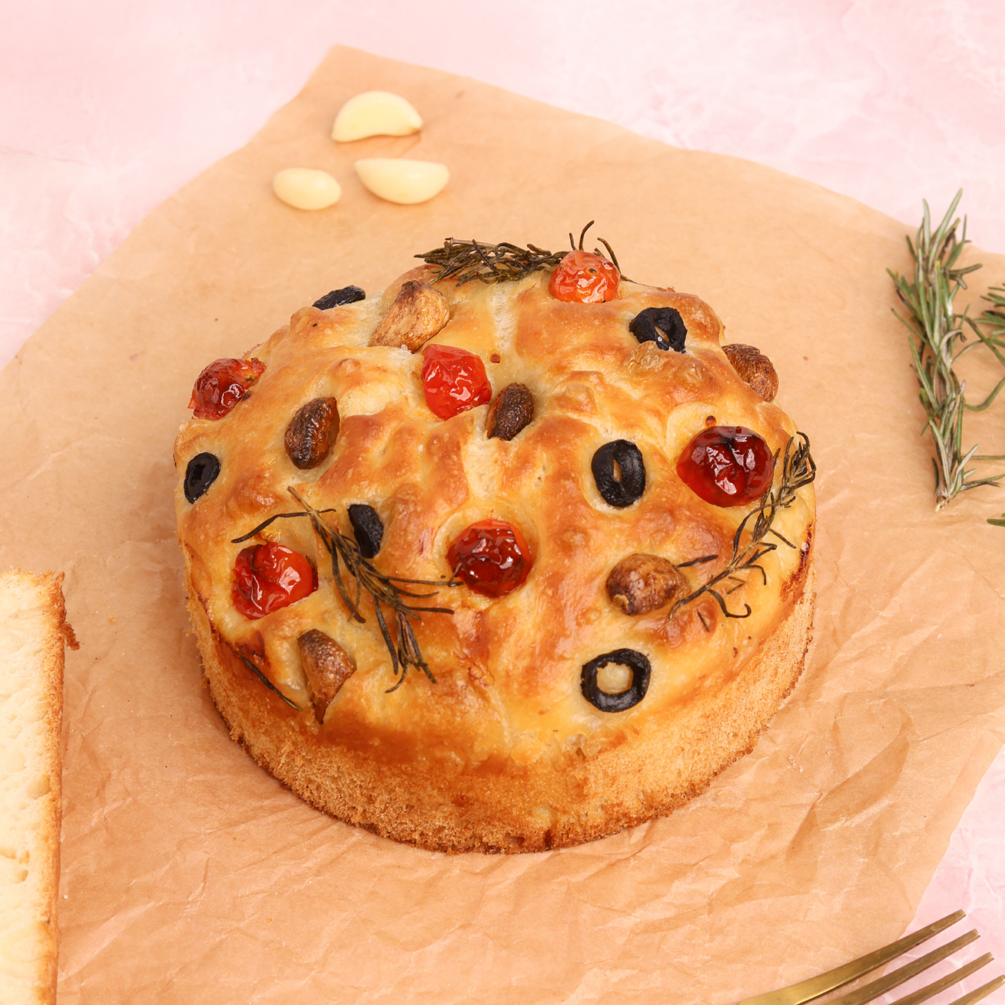 Garlic Rosemary Tomato Focaccia